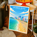 Haeundae Beach - South Korea - Travel Poster Print Modern Style Wall Art - Art Print - Travel Art Poster