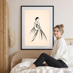Hanbok Woman - South Korea - Travel Poster Print Modern Style Wall Art - Art Print - Travel Art Poster