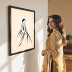 Hanbok Woman - South Korea - Travel Poster Print Modern Style Wall Art - Art Print - Travel Art Poster