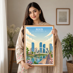 Incheon - South Korea - Travel Poster Print Modern Style Wall Art - Art Print - Travel Art Poster