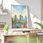 Incheon - South Korea - Travel Poster Print Modern Style Wall Art - Art Print - Travel Art Poster