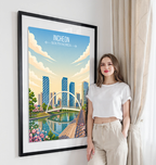 Incheon - South Korea - Travel Poster Print Modern Style Wall Art - Art Print - Travel Art Poster