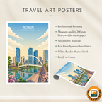 Incheon - South Korea - Travel Poster Print Modern Style Wall Art - Art Print - Travel Art Poster