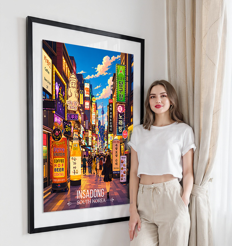 Incheon - South Korea - Travel Poster Print Modern Style Wall Art - Art Print - Travel Art Poster