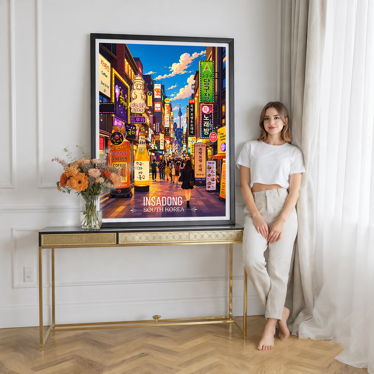 Incheon - South Korea - Travel Poster Print Modern Style Wall Art - Art Print - Travel Art Poster
