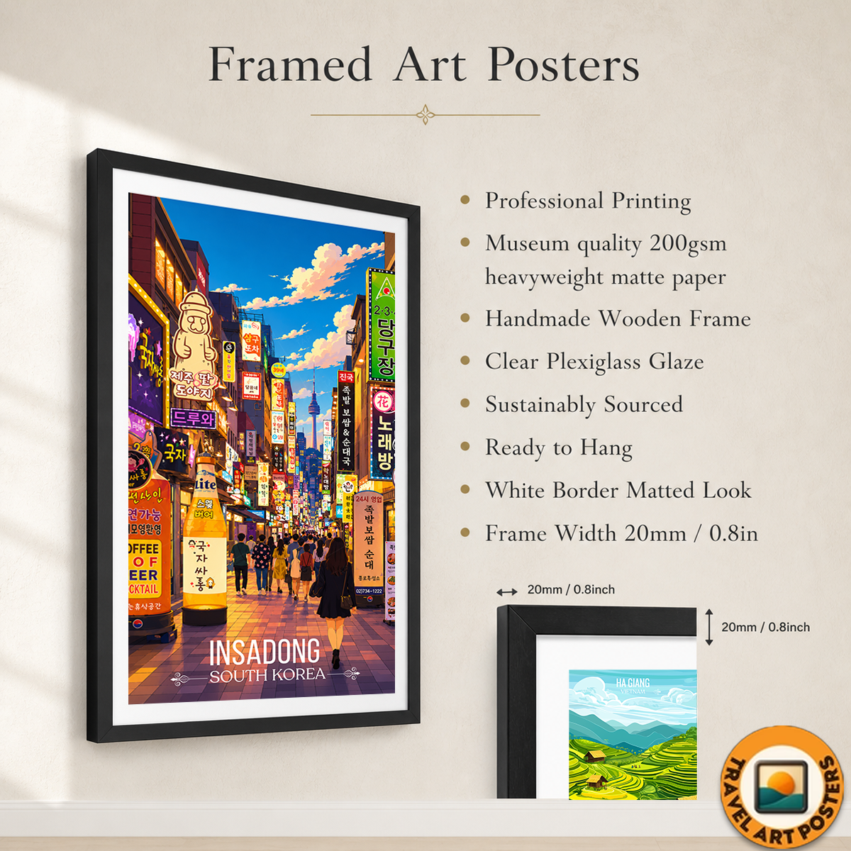 Incheon - South Korea - Travel Poster Print Modern Style Wall Art - Art Print - Travel Art Poster
