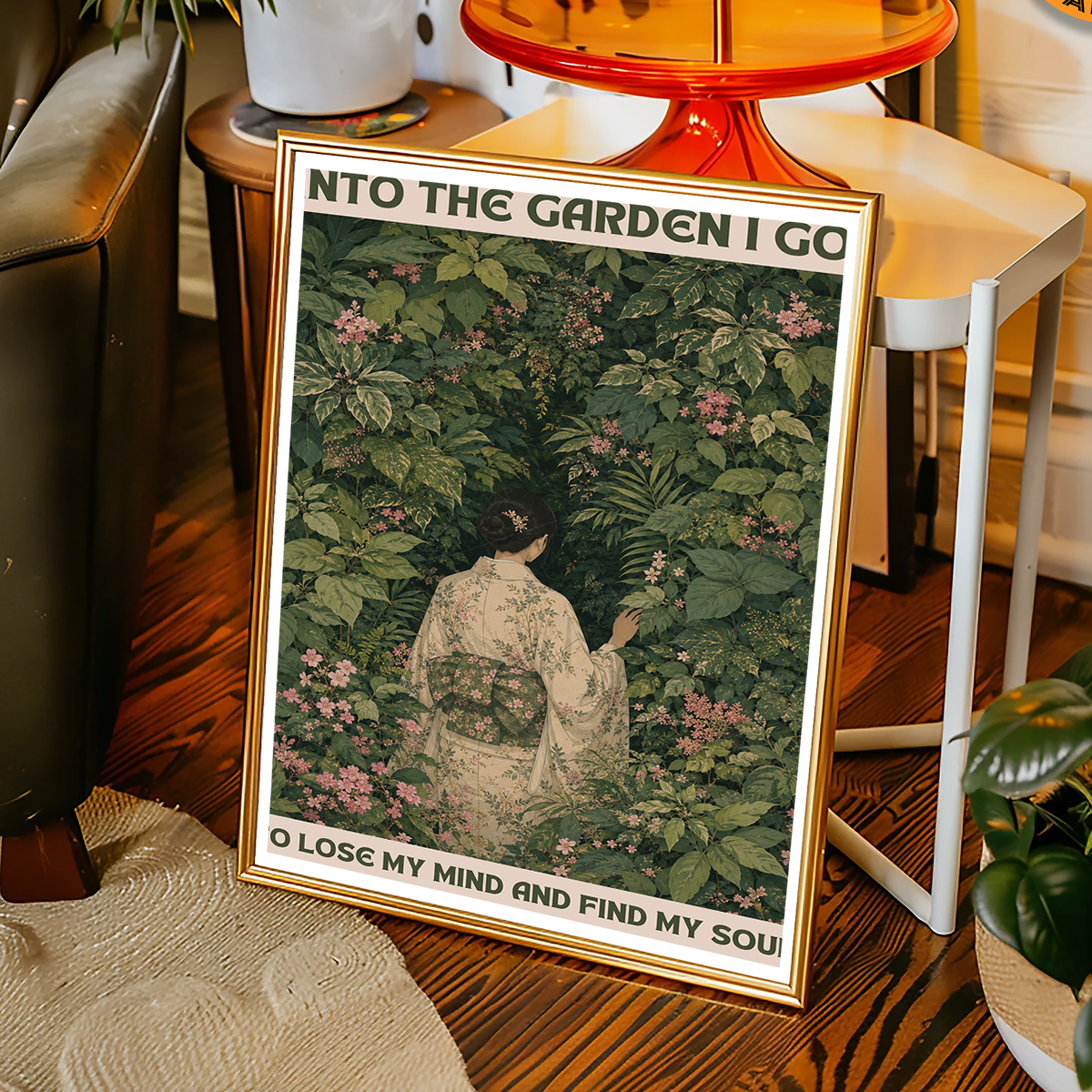 Into The Garden I Go - South Korea - Travel Poster Print Modern Style Wall Art - Art Print - Travel Art Poster