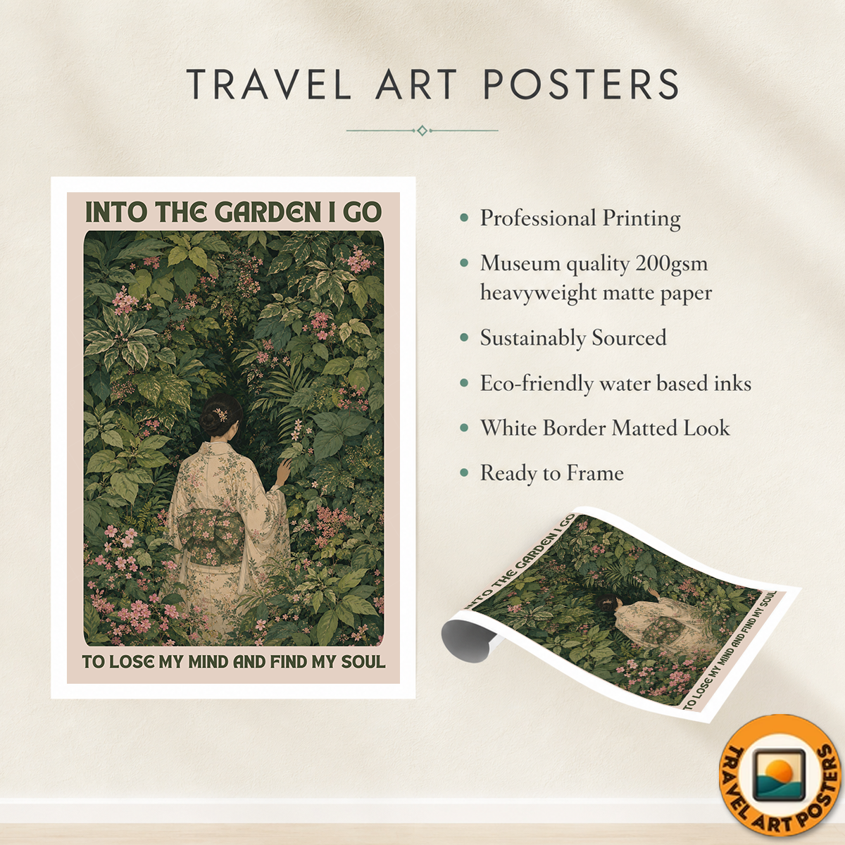 Into The Garden I Go - South Korea - Travel Poster Print Modern Style Wall Art - Art Print - Travel Art Poster