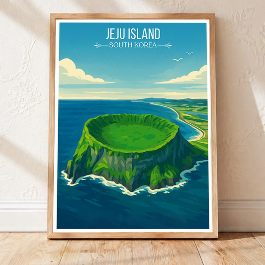 Jeju Island - South Korea - Travel Poster Print Modern Style Wall Art - Art Print - Travel Art Poster