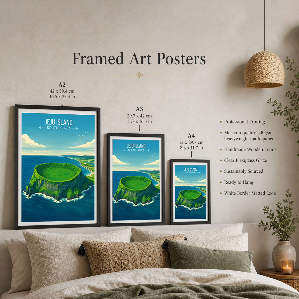 Jeju Island - South Korea - Travel Poster Print Modern Style Wall Art - Art Print - Travel Art Poster