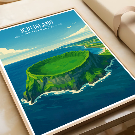 Jeju Island - South Korea - Travel Poster Print Modern Style Wall Art - Art Print - Travel Art Poster