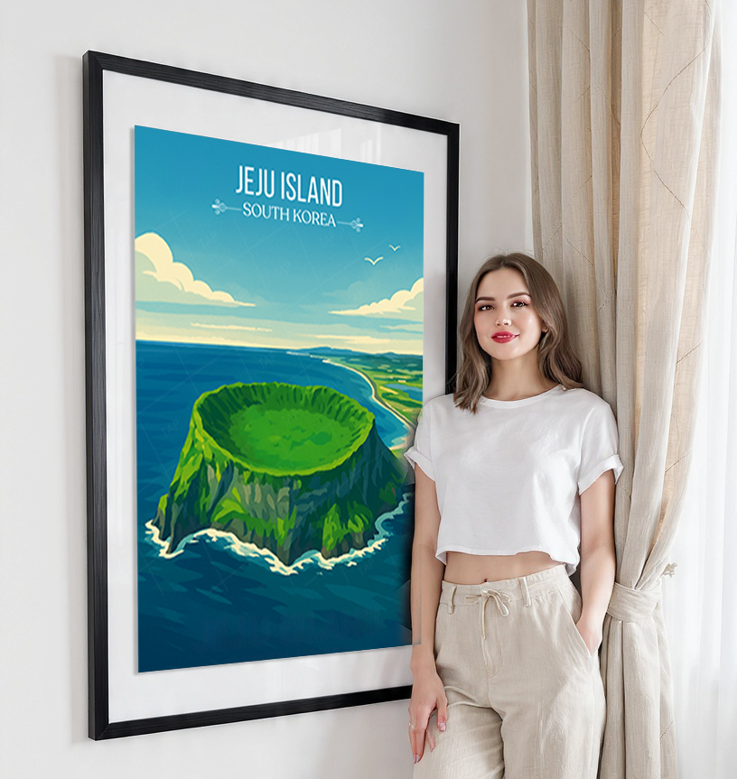 Jeju Island - South Korea - Travel Poster Print Modern Style Wall Art - Art Print - Travel Art Poster