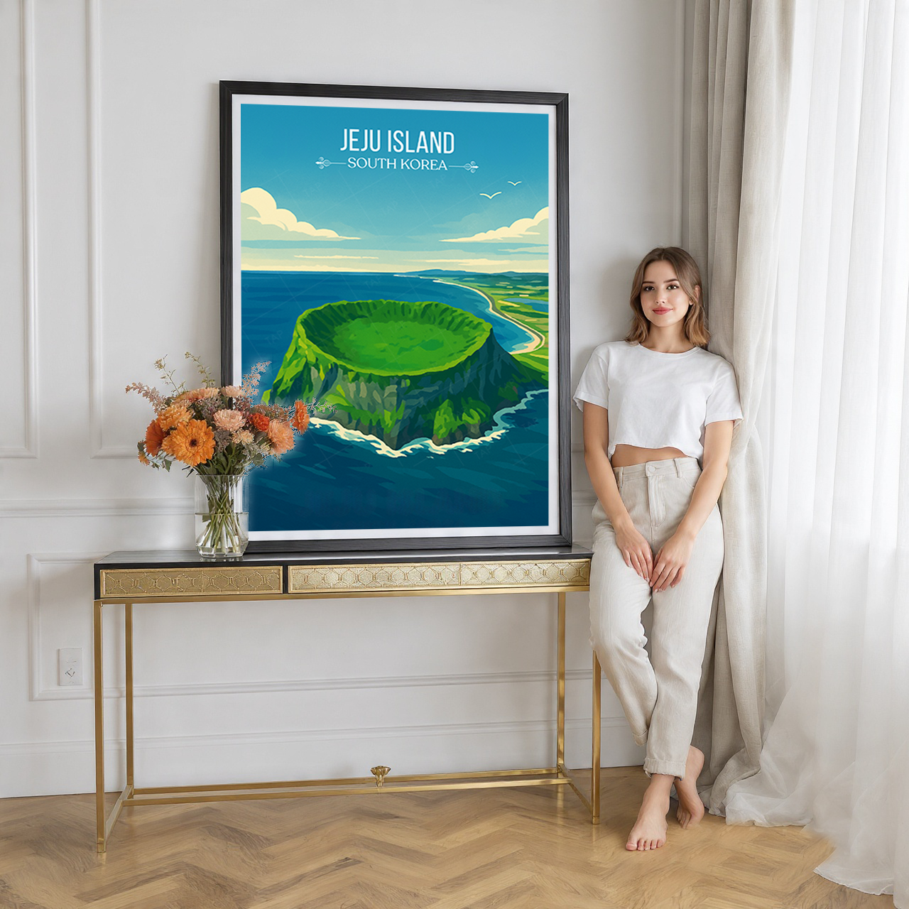 Jeju Island - South Korea - Travel Poster Print Modern Style Wall Art - Art Print - Travel Art Poster
