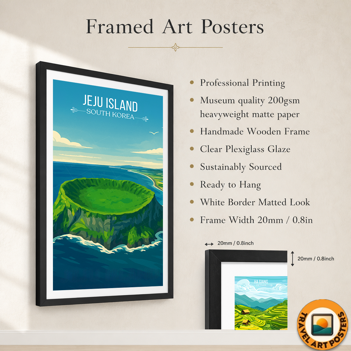 Jeju Island - South Korea - Travel Poster Print Modern Style Wall Art - Art Print - Travel Art Poster