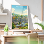 Jeonju Hanok - South Korea - Travel Poster Print Modern Style Wall Art - Art Print - Travel Art Poster