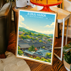 Jeonju Hanok - South Korea - Travel Poster Print Modern Style Wall Art - Art Print - Travel Art Poster
