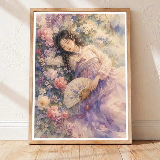Korean Beauty - South Korea - Travel Poster Print Modern Style Wall Art - Art Print - Travel Art Poster