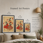 Korean Folk Dancers - South Korea - Travel Poster Print Modern Style Wall Art
