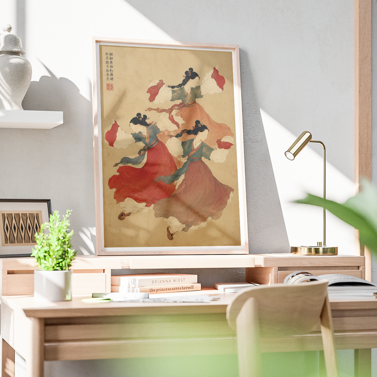 Korean Folk Dancers - South Korea - Travel Poster Print Modern Style Wall Art