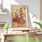 Korean Folk Dancers - South Korea - Travel Poster Print Modern Style Wall Art