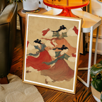 Korean Folk Dancers - South Korea - Travel Poster Print Modern Style Wall Art