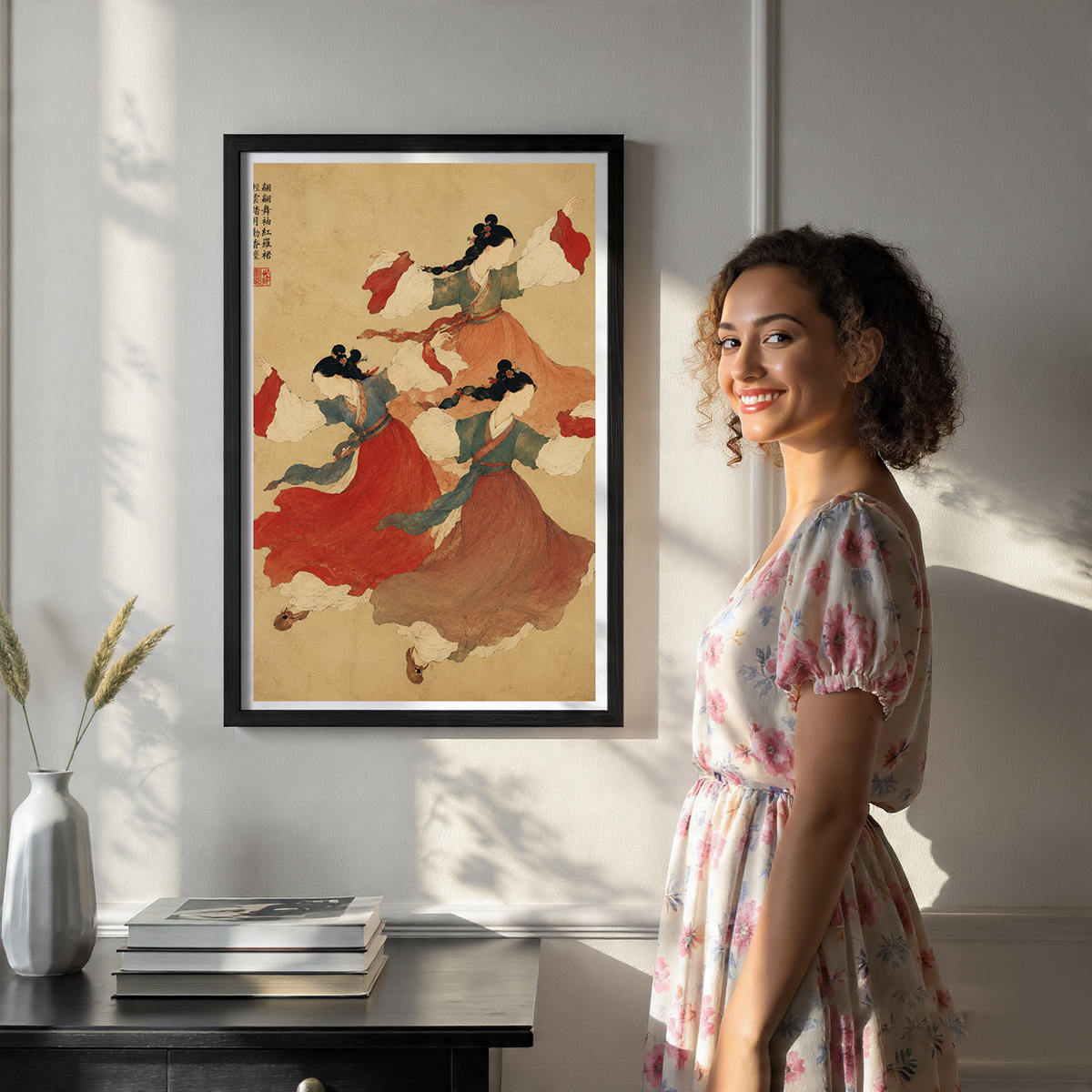 Korean Folk Dancers - South Korea - Travel Poster Print Modern Style Wall Art