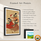 Korean Folk Dancers - South Korea - Travel Poster Print Modern Style Wall Art