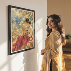 Korean Folk Woman Water Painting - South Korea - Travel Poster Print Modern Style Wall Art