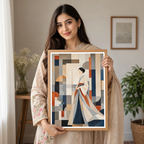 Korean Hanbok Abstract Art - South Korea - Travel Poster Print Modern Style Wall Art