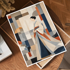 Korean Hanbok Abstract Art - South Korea - Travel Poster Print Modern Style Wall Art