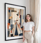 Korean Hanbok Abstract Art - South Korea - Travel Poster Print Modern Style Wall Art