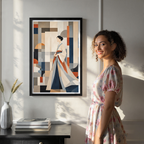 Korean Hanbok Abstract Art - South Korea - Travel Poster Print Modern Style Wall Art