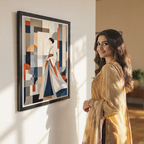 Korean Hanbok Abstract Art - South Korea - Travel Poster Print Modern Style Wall Art