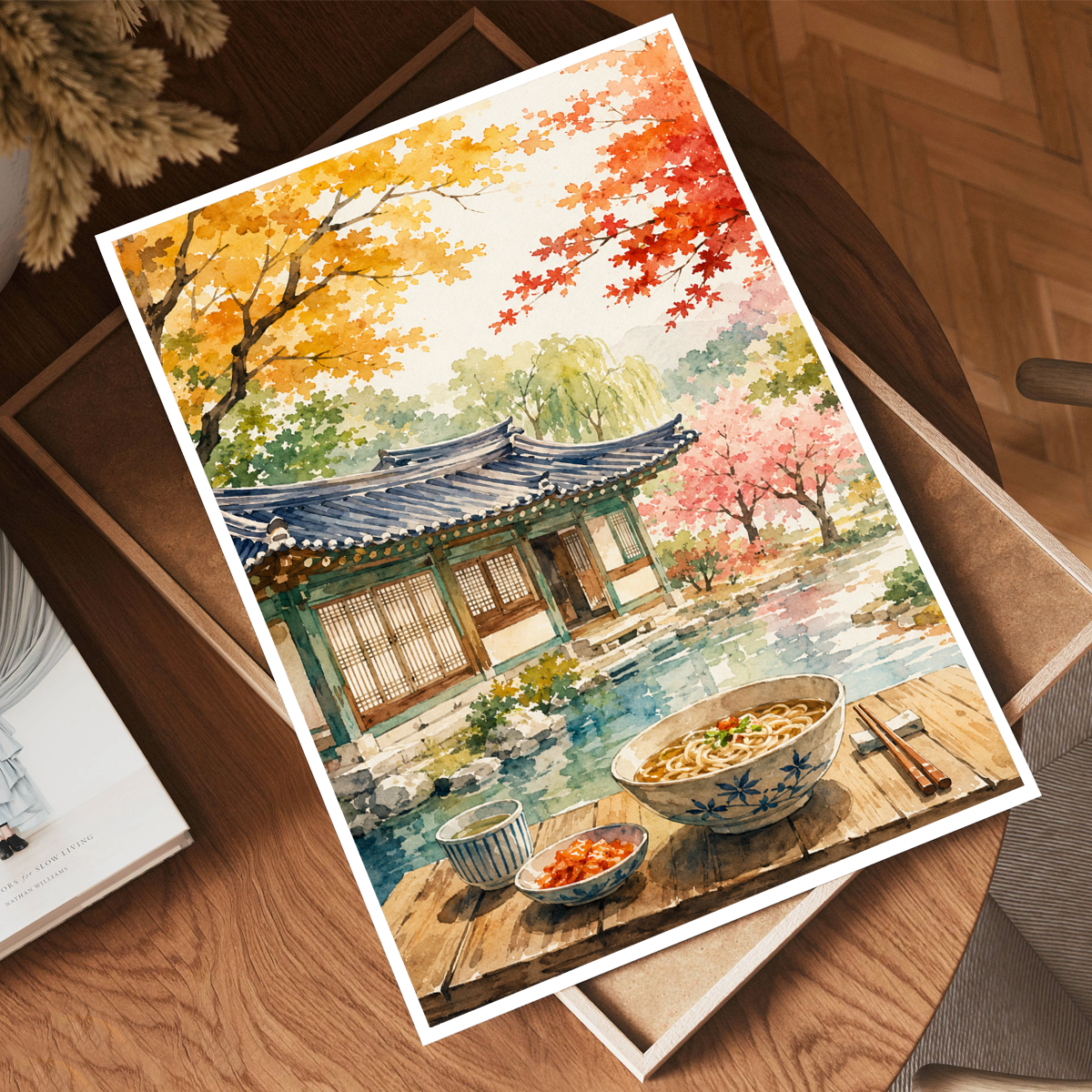 Korean Kitchen - South Korea - Travel Poster Print Modern Style Wall Art