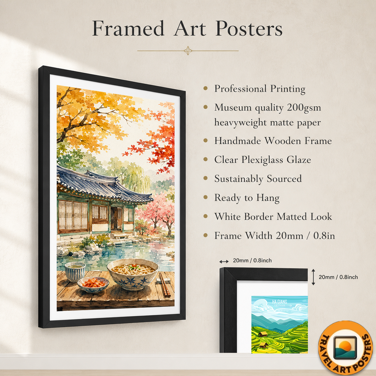 Korean Kitchen - South Korea - Travel Poster Print Modern Style Wall Art