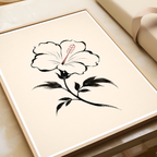 Hanok Mugunghwa Flower - South Korea - Travel Poster Print Modern Style Wall Art