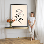 Hanok Mugunghwa Flower - South Korea - Travel Poster Print Modern Style Wall Art