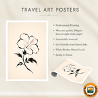 Hanok Mugunghwa Flower - South Korea - Travel Poster Print Modern Style Wall Art
