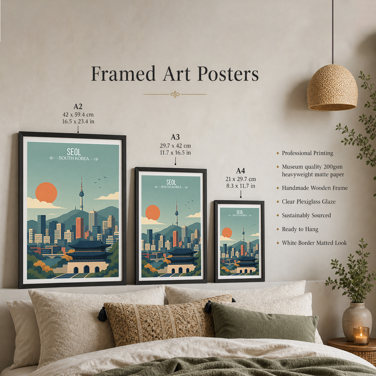 Seol - South Korea - Travel Poster Print Modern Style Wall Art
