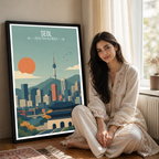 Seol - South Korea - Travel Poster Print Modern Style Wall Art