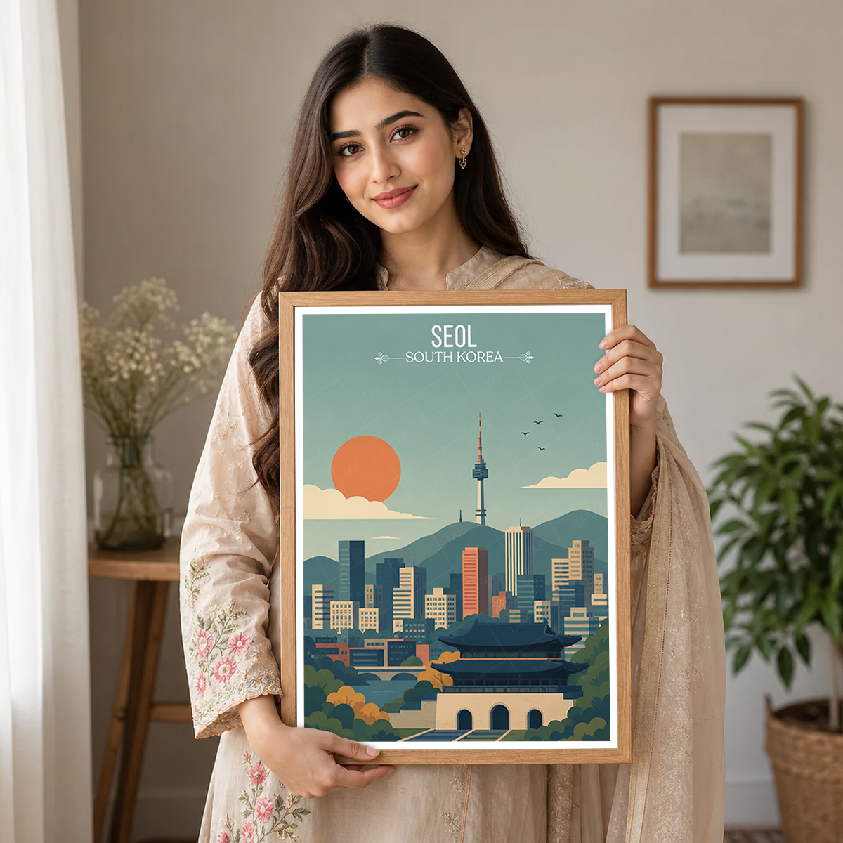 Seol - South Korea - Travel Poster Print Modern Style Wall Art