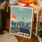 Seol - South Korea - Travel Poster Print Modern Style Wall Art