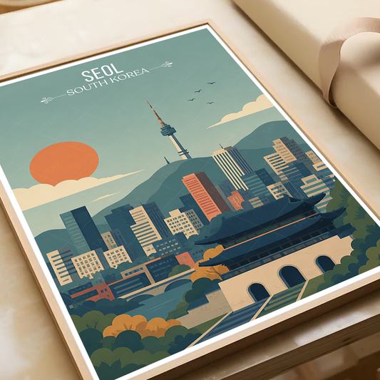 Seol - South Korea - Travel Poster Print Modern Style Wall Art - Art Print - Travel Art Poster