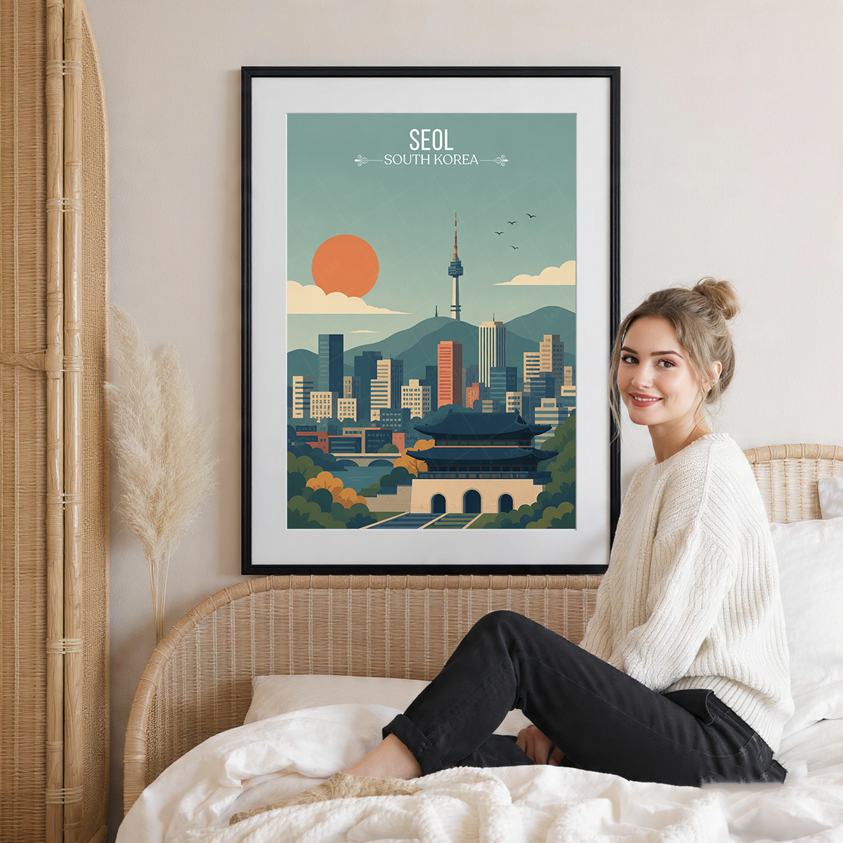 Seol - South Korea - Travel Poster Print Modern Style Wall Art