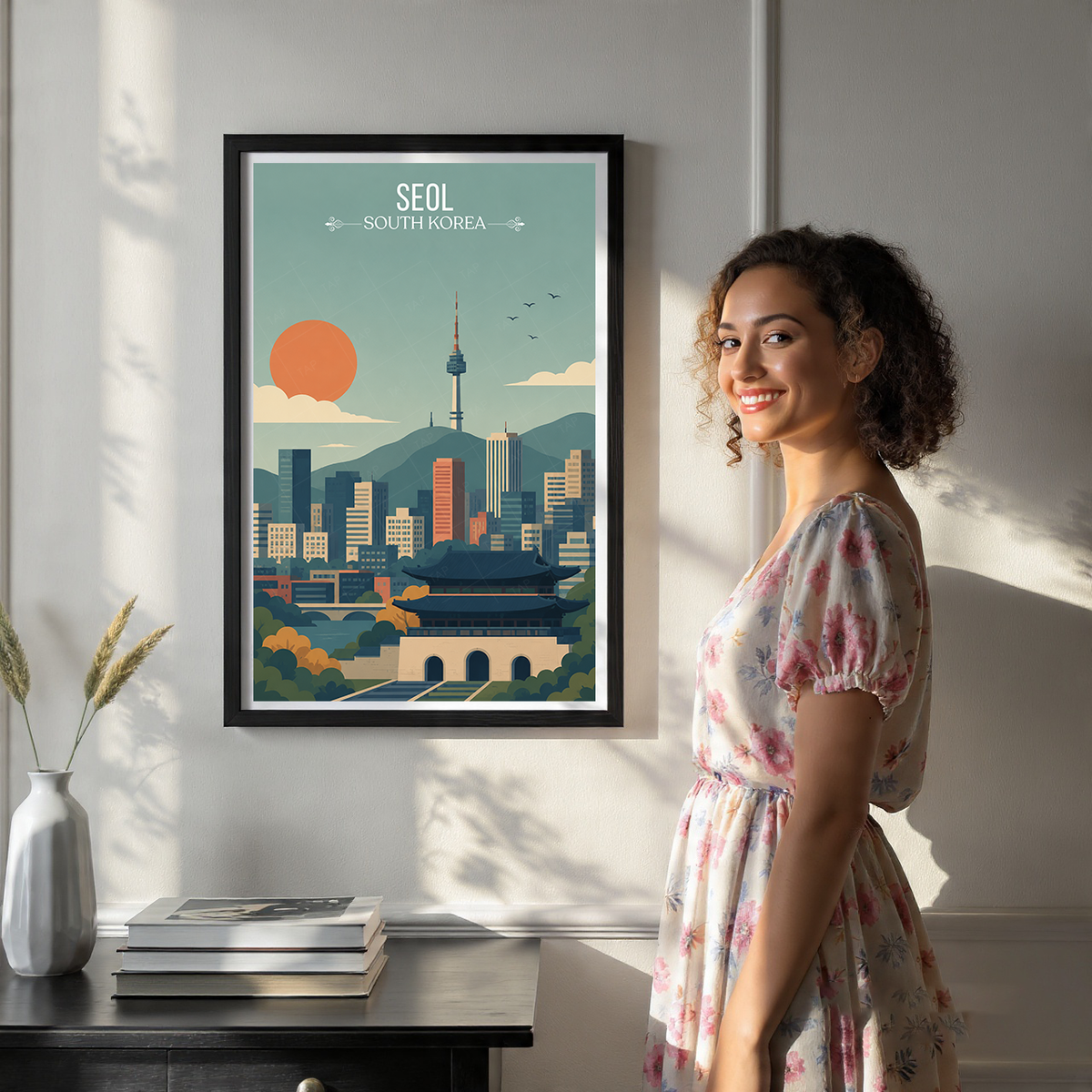 Seol - South Korea - Travel Poster Print Modern Style Wall Art