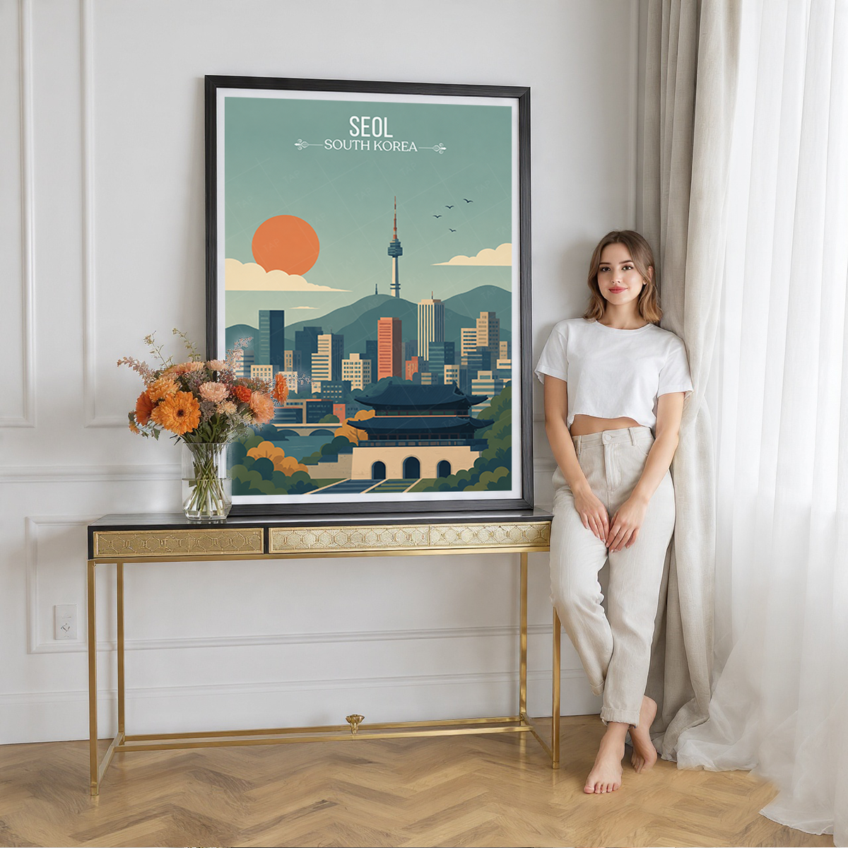 Seol - South Korea - Travel Poster Print Modern Style Wall Art