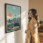 Seol - South Korea - Travel Poster Print Modern Style Wall Art