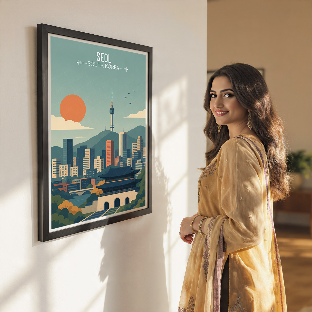 Seol - South Korea - Travel Poster Print Modern Style Wall Art