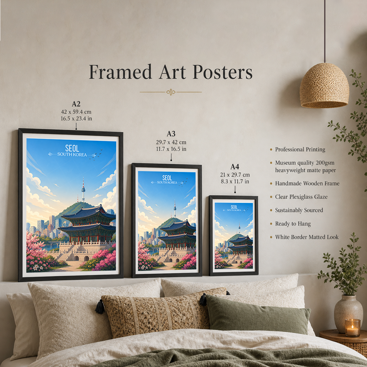 Seol - South Korea - Travel Poster Print Modern Style Wall Art