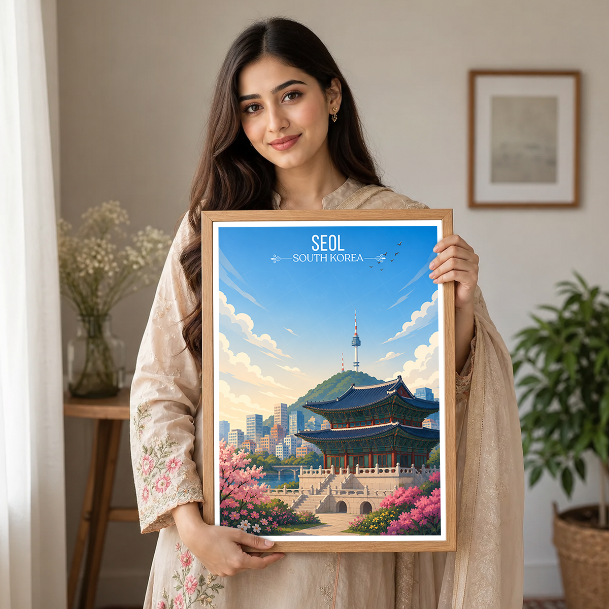 Seol - South Korea - Travel Poster Print Modern Style Wall Art